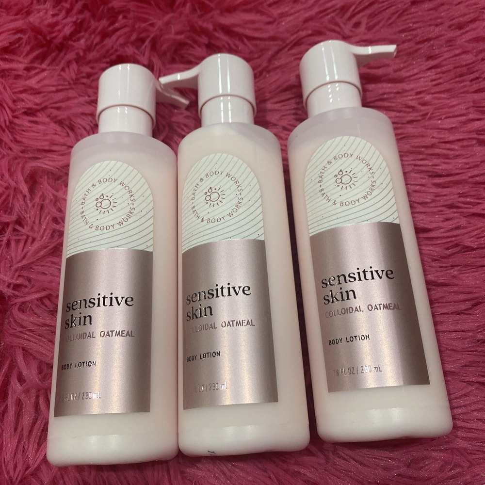 3x Bath‎ & Body Works SENSITIVE Skin With Colloidal Oatmeal body lotion 7.8 oz